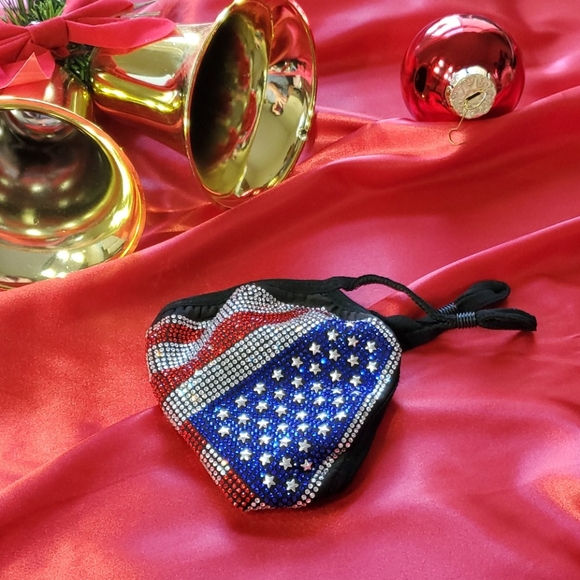Accessories - Any 2 $30 Flag Swarovski Elements Facemask